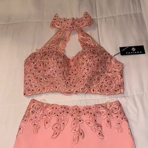 Prom/Ball/Semi Formal Pink Sequin two piece Dress